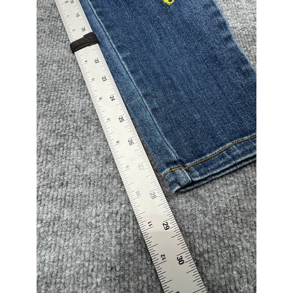 Candace Women's Embroidered Jeans Size 9 Skinny Fit Vintage Y2K Rainbow Key - Picture 8 of 16